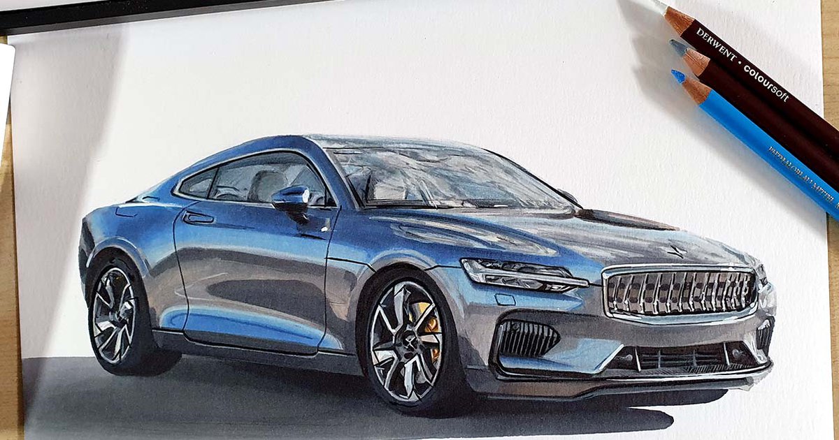 How To Draw A Realistic Car With Markers Colored Pencils Step by 